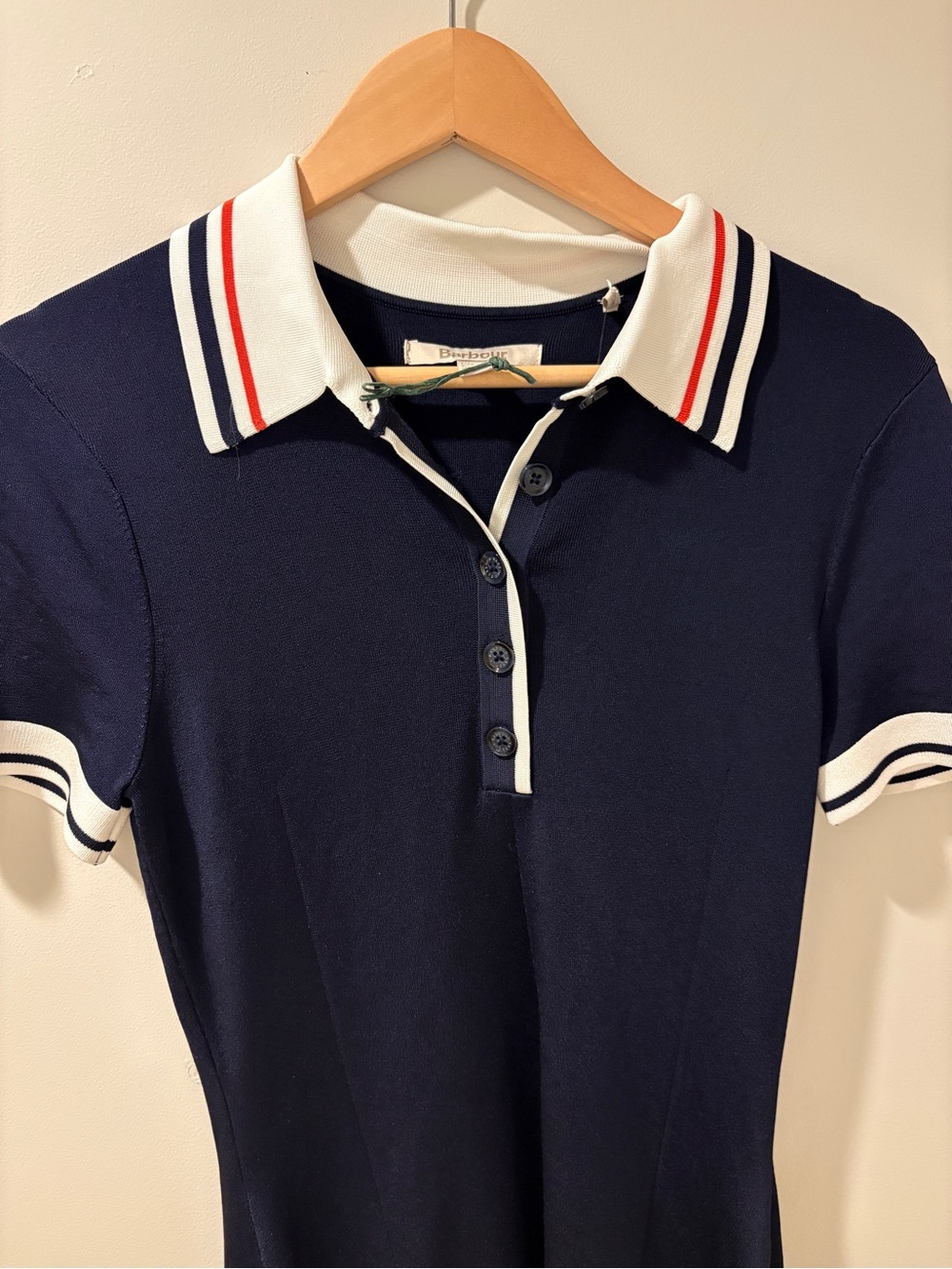 Barbour Navy Polo Dress with Contrast Collar